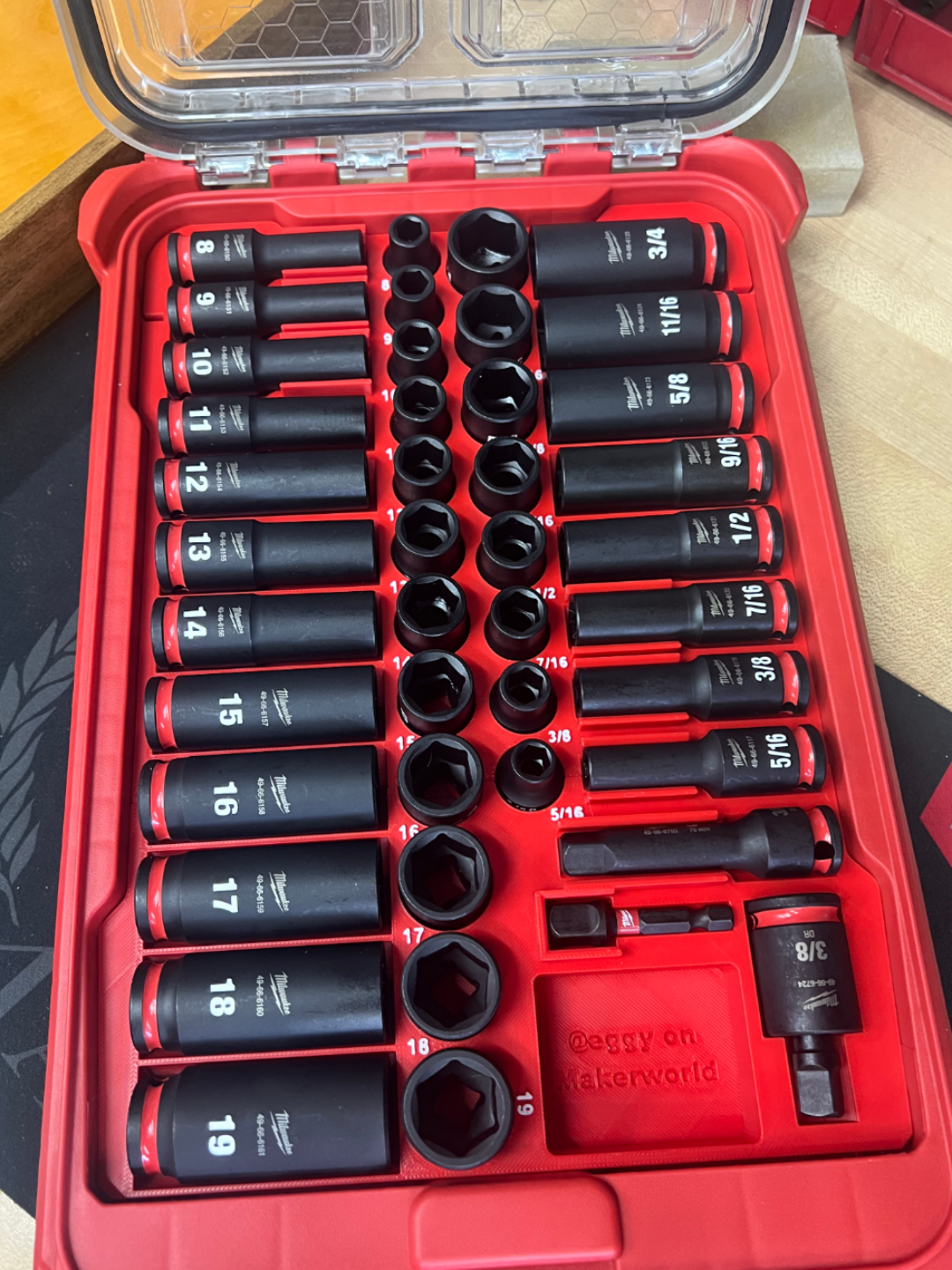 Milwaukee 3/8in 43PC Impact Socket Packout Insert